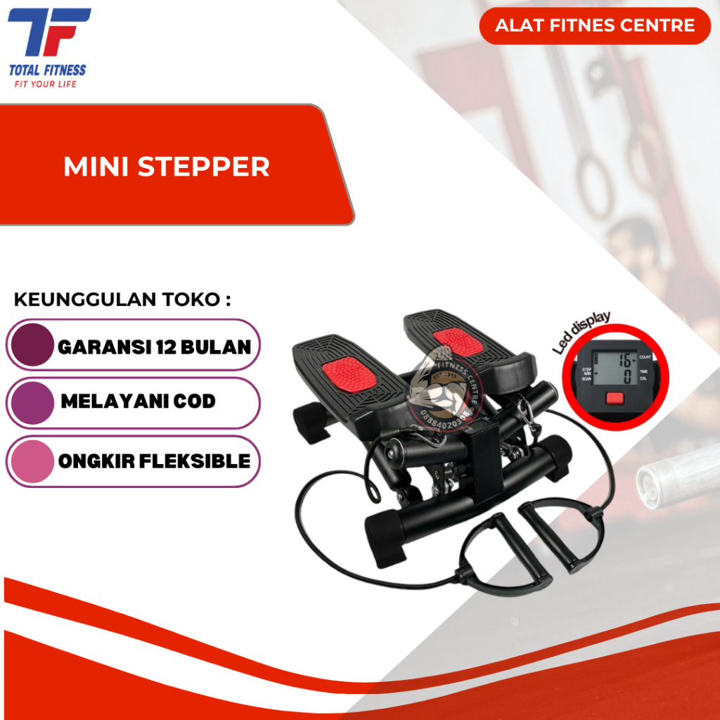 Total Fitness TL-515 Mini Stepper - Alat Olahraga Stepper Multi Fungsi - Air Climber - Steper
