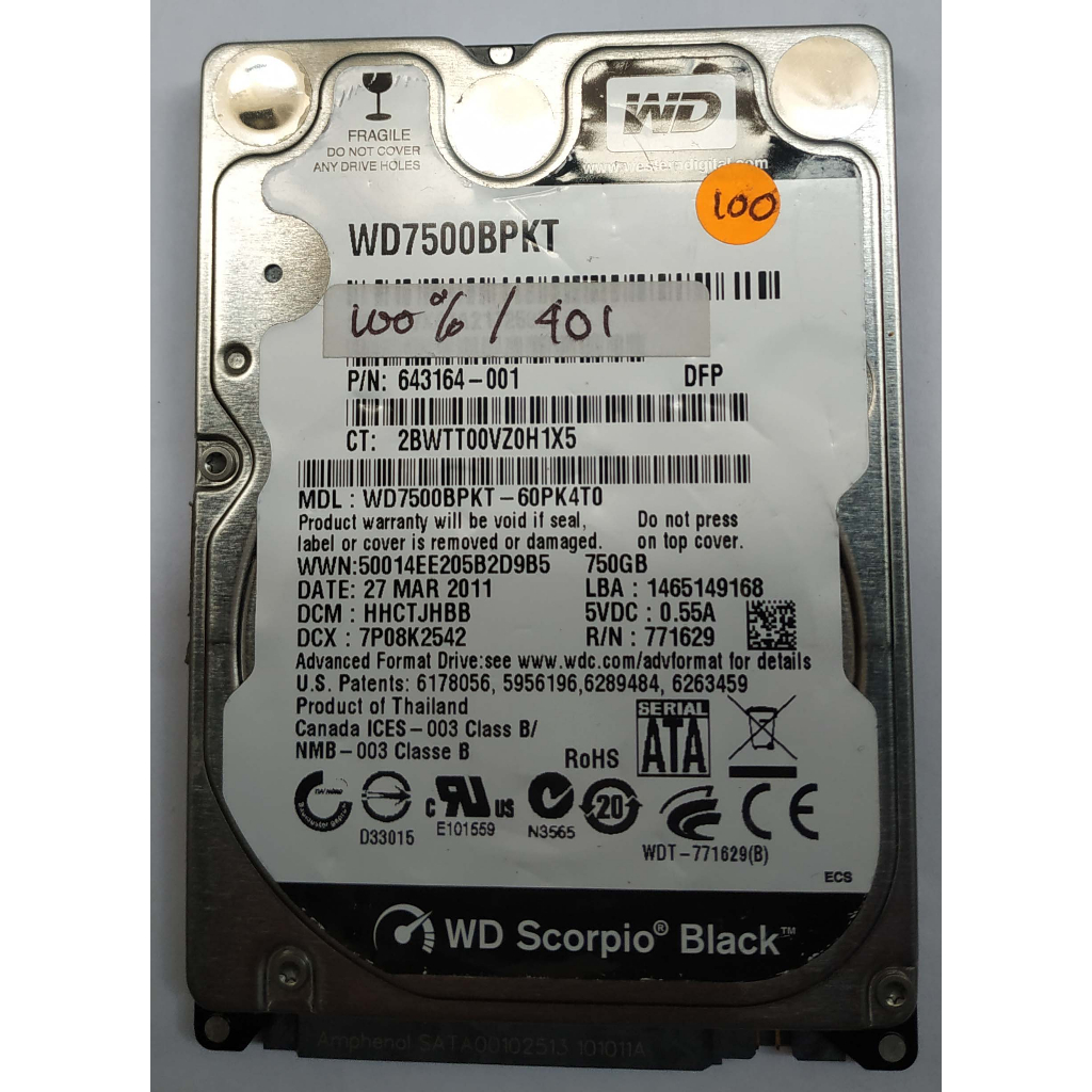 WD Back Harddisk Laptop 2.5" 750GB