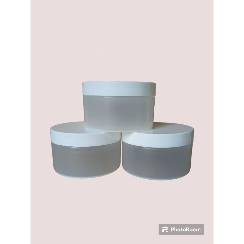Pot lulur 250gr pet bulat putih natural