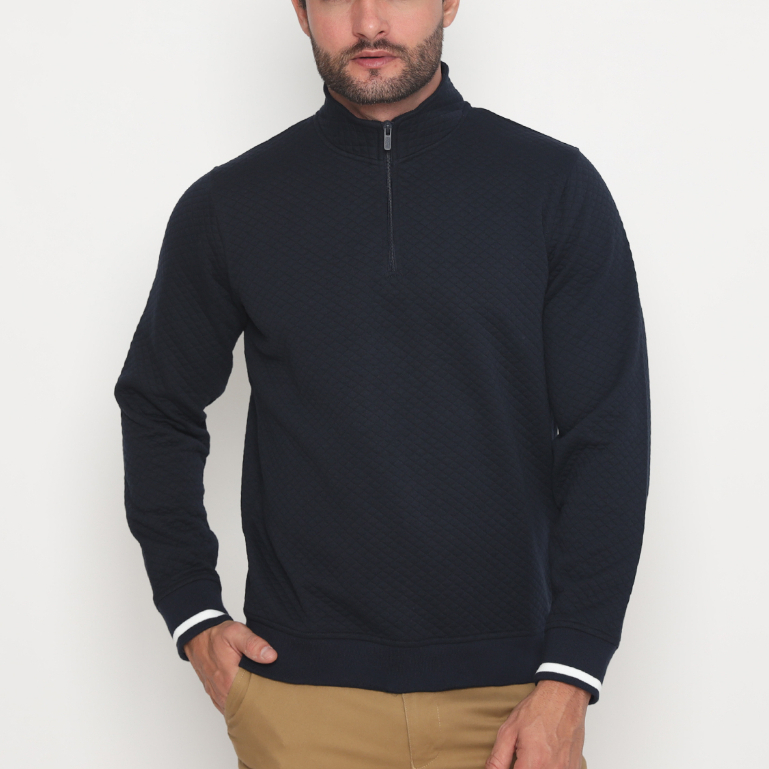 Carlos Moreno Jaket Sweater Half Zipper Outer Casual JHZ 199006