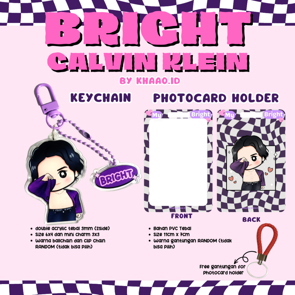 Keychain Photocard Holder Bright Vachirawit Bright Actor Thailand