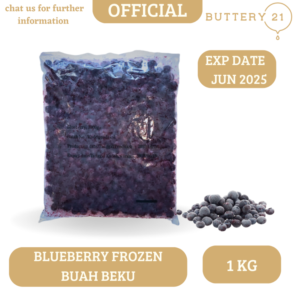 BLUEBERRY FROZEN 1 KG / BUAH BLUEBERRY BEKU