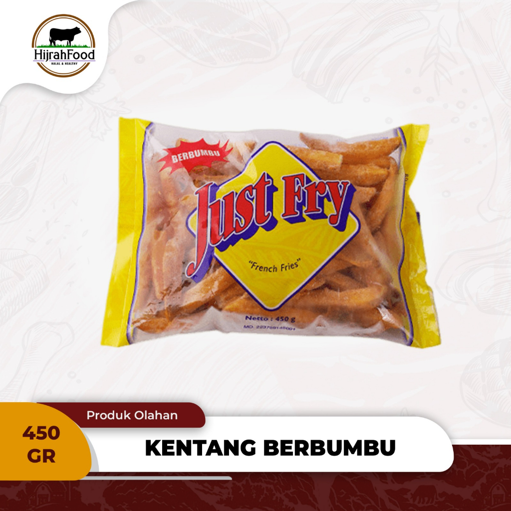 

JUST FRY Kentang Goreng Beku Berbumbu Seasoned French Fries 450gr