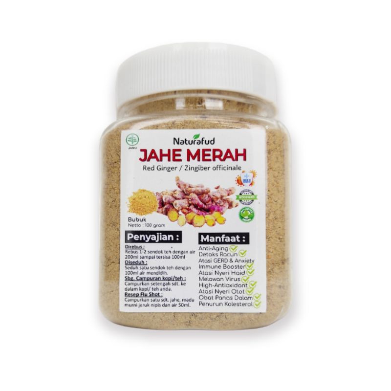 

Naturafud Jahe merah Bubuk murni 100gram