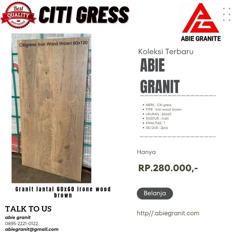 granit lantai 60x120 citi gress iron wood brown