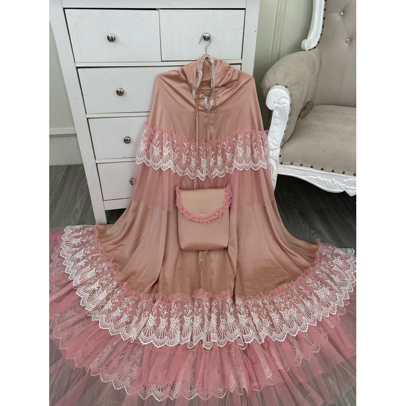 MUKENA FULL BRUKAT MEWAH RENDA TILE JUMBO BESTSELLER