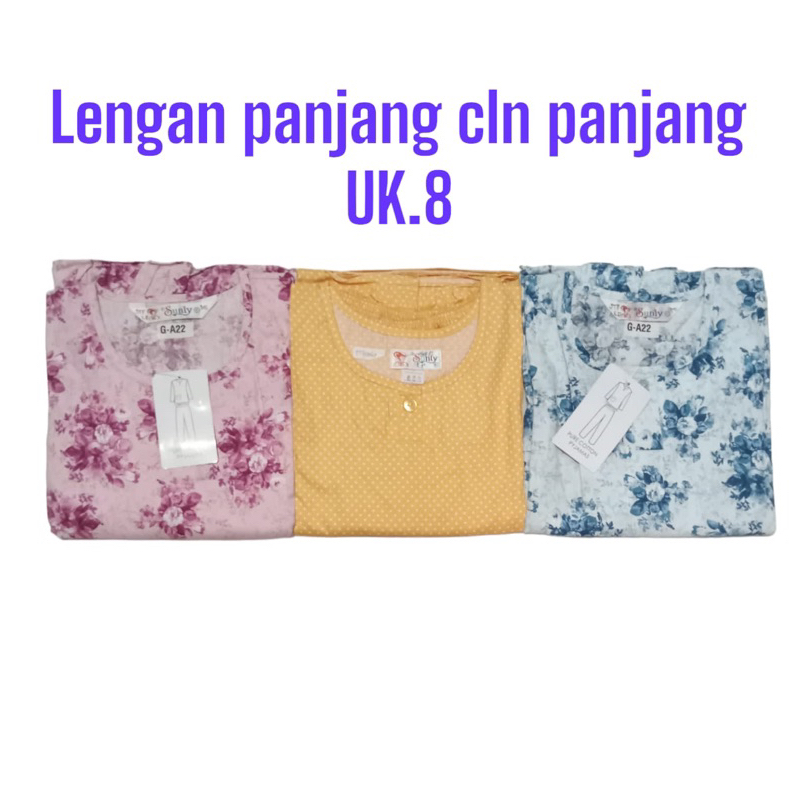 SUNLY ANAK LENGAN PANJANG UK 8 // BAJU TIDUR SUNLY ANAK CELANA PANJANG LENGAN PANJANG PIYAMA UK 8