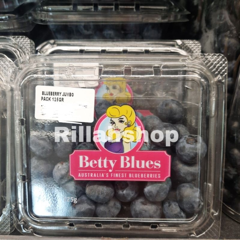 

buah blueberry jumbo manis fresh merek betty blues pack