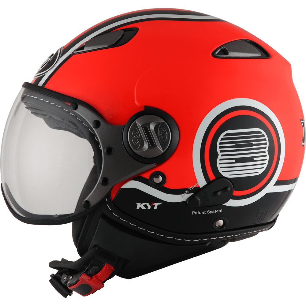 HELM KYT ELSICO SUPERFLUO #1 - RED FLUO/BLACK