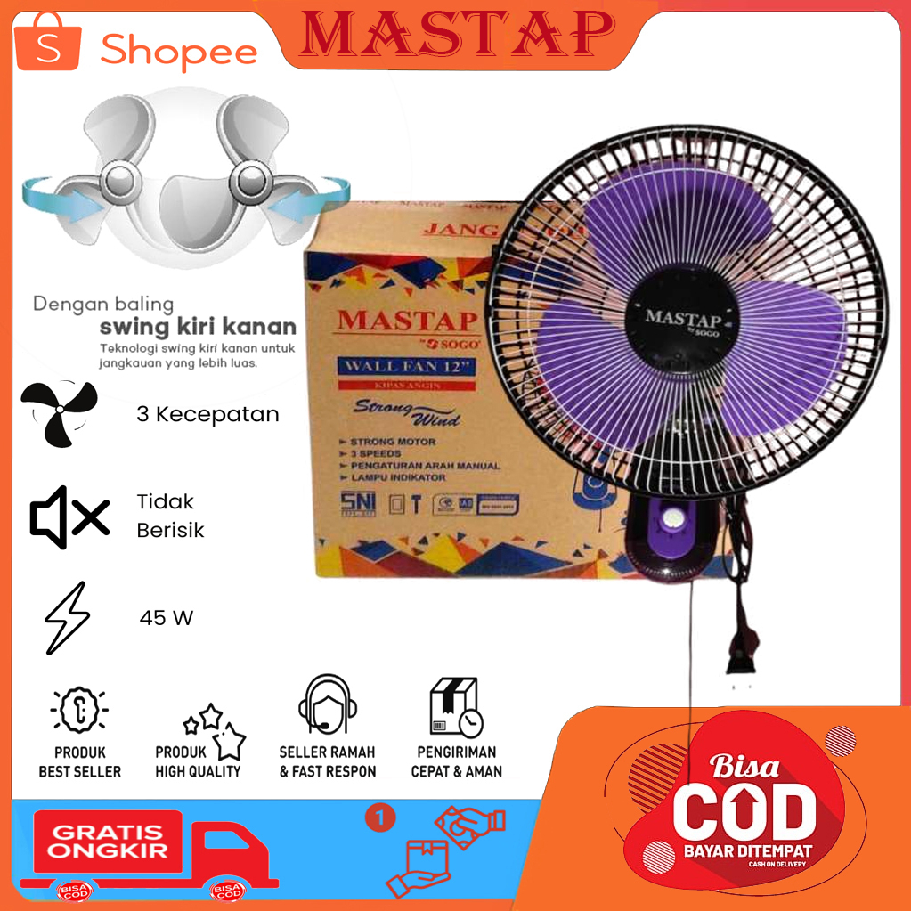 Kipas angin dinding/wall fan Mastap by Sogo 12 inch