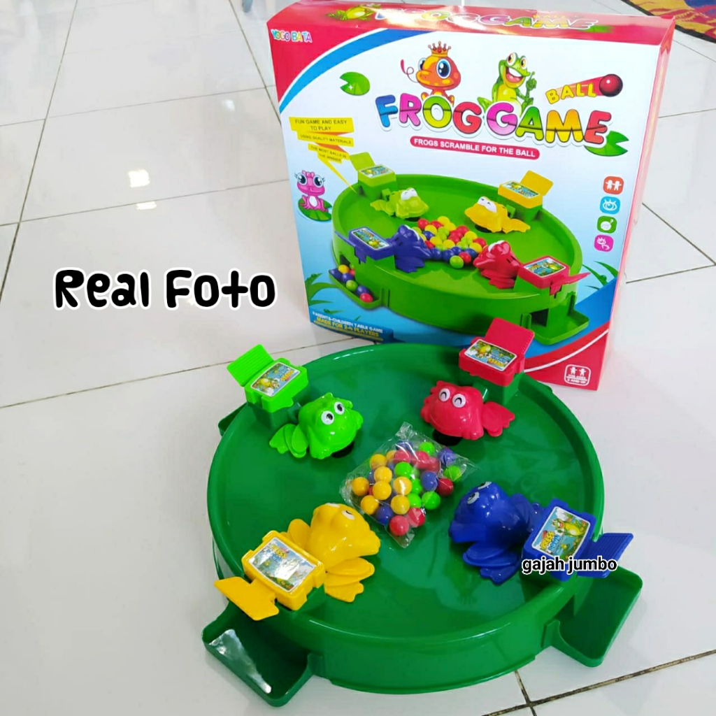 Mainan Frog Eats Beans Feeding Frenzy Katak Kodok Makan Bola Kelereng Marble
