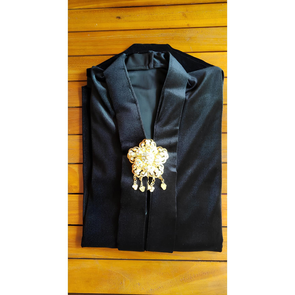 kebaya kartini bahan beludru bludru panjang warna hitam