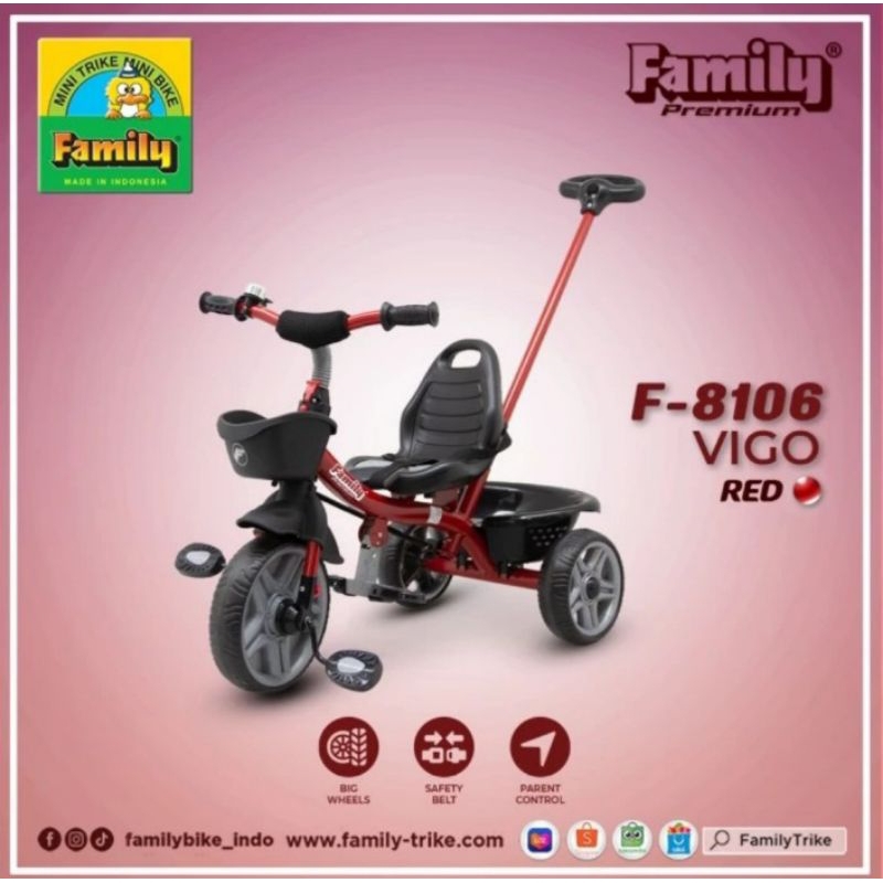SEPEDA RODA TIGA / TRICYCLE DORONG ANAK FAMILY 8106 VIGO