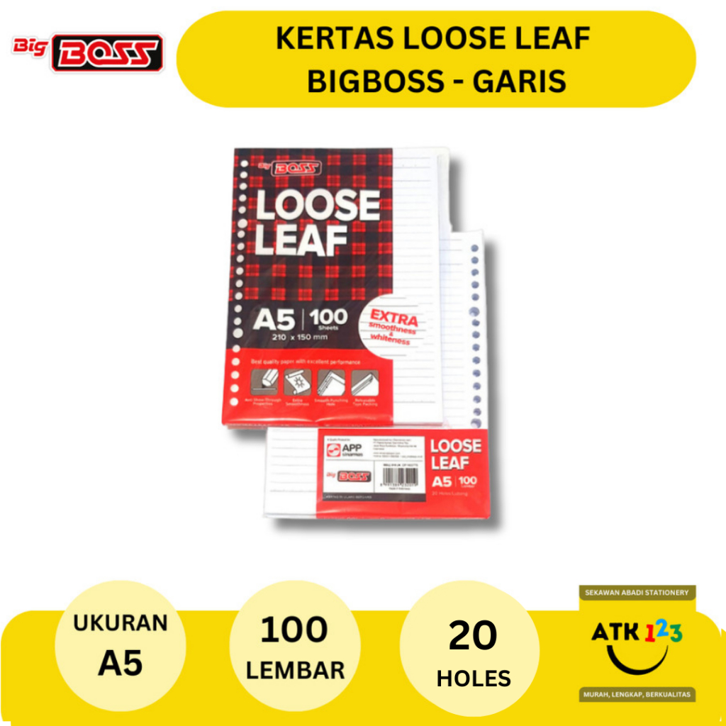 

Kertas Loose Leaf A5 Garis isi 100 Lembar