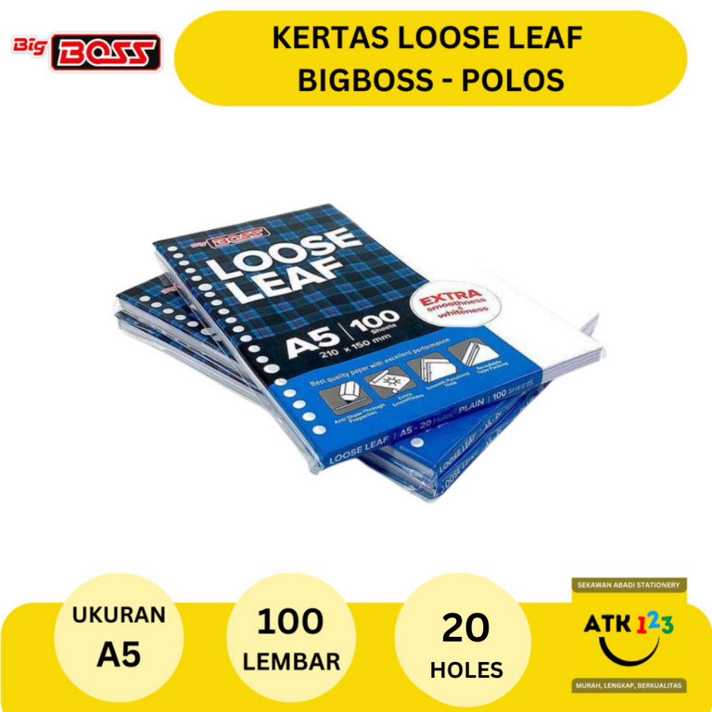 

Kertas Loose Leaf A5 Polos isi 100 Lembar