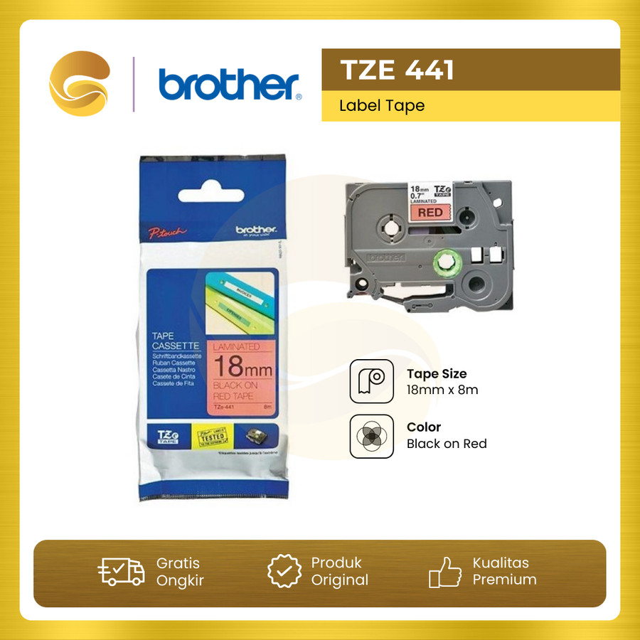 

BROTHER Label Tape TZE 441 18mm Black On Red