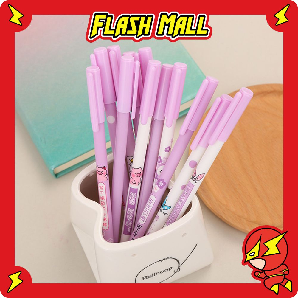 

FLASHmall Pulpen Gel Motif Ungu / Pulpen Korea Pelajar & Kantor / Pulpen Aesthetic / Pena Gel Lucu Import S062
