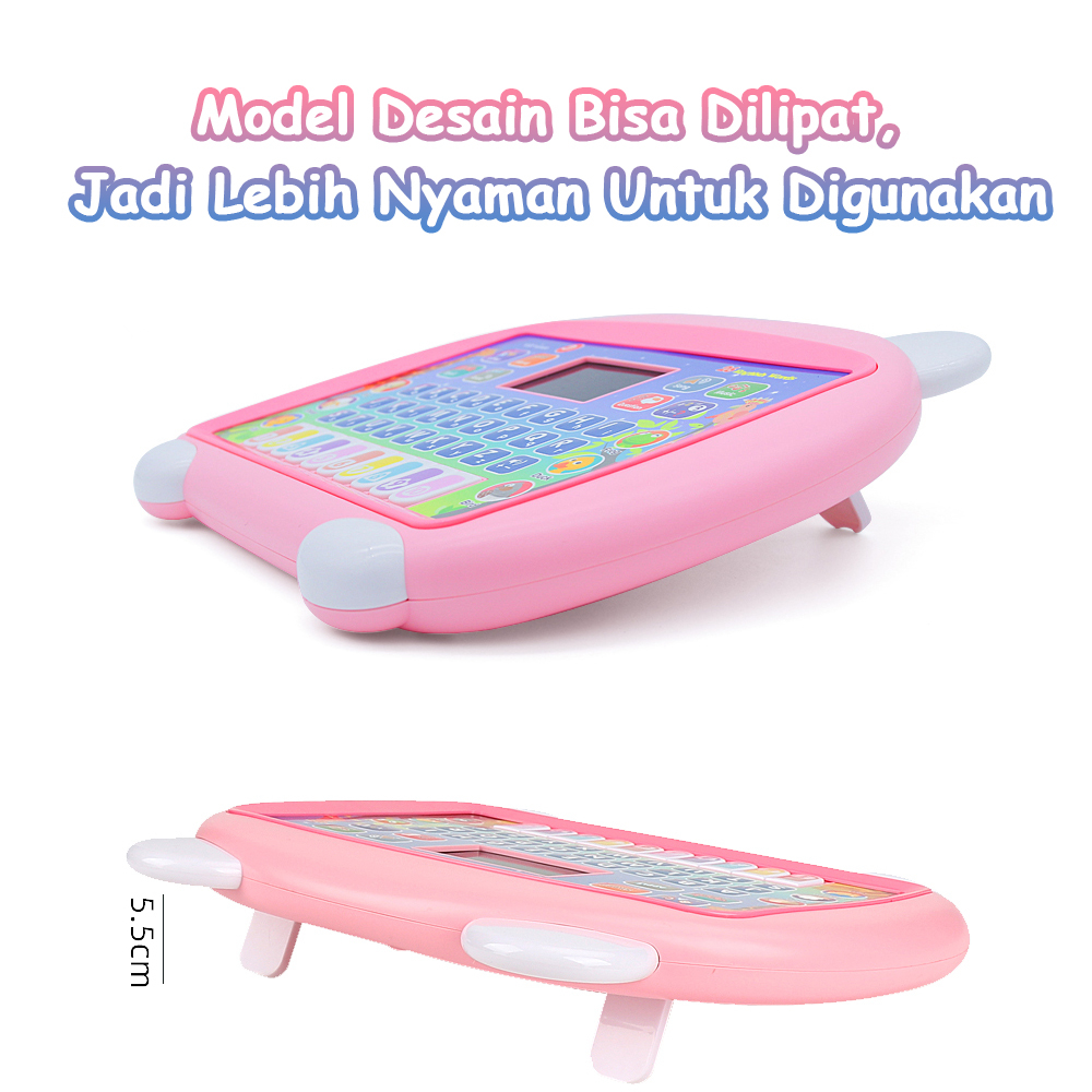 JOJOTOY Mainan Tablet Musik Piano Anak Tablet Edukasi Anak Mainan Tablet Belajar Huruf Laptop Mainan
