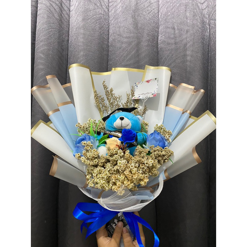 buket bunga artificial bouquet bucket bunga wisuda perpisahan ulang tahun bunga edelweis bunga kerin