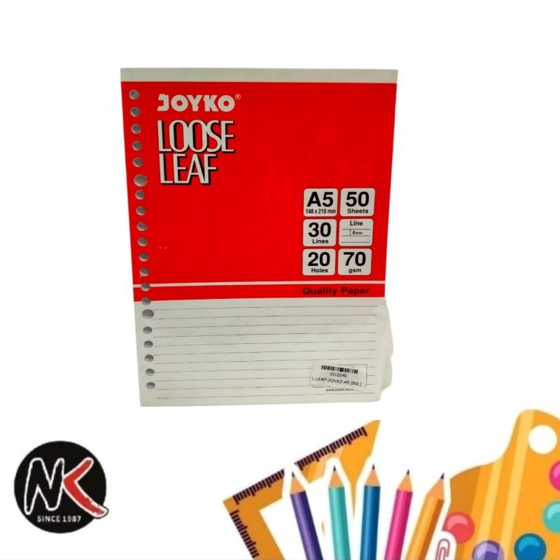 

Isi Binder/Loose Leaf JOYKO 7020 A5 50 Lembar