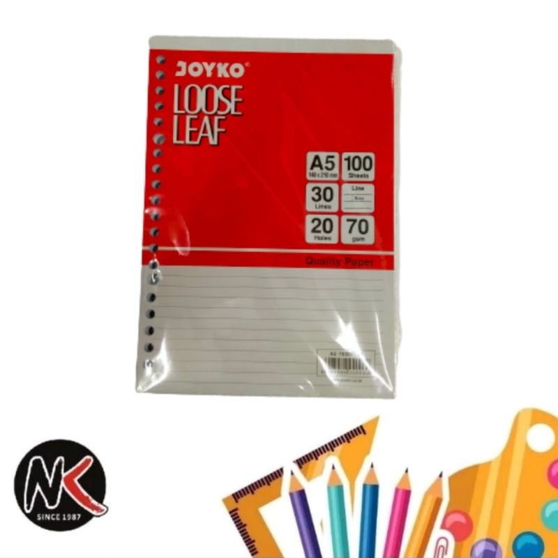 

Isi Binder/Loose Leaf JOYKO 7020 A5 100 Lembar