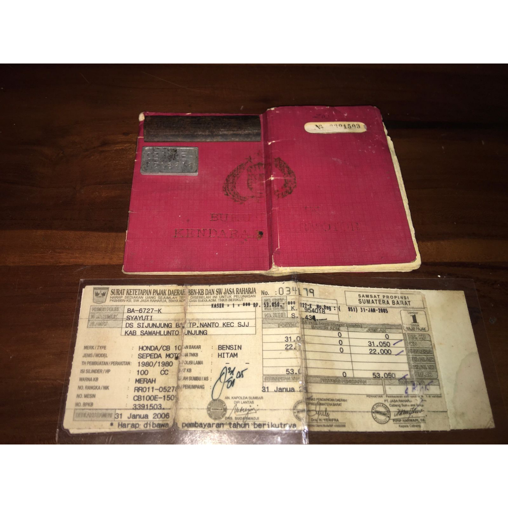 Surat CB 100 tahun 1980