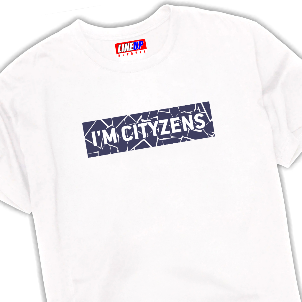 Kaos Bola cityzens man city Tshirt white with Premium Print Design