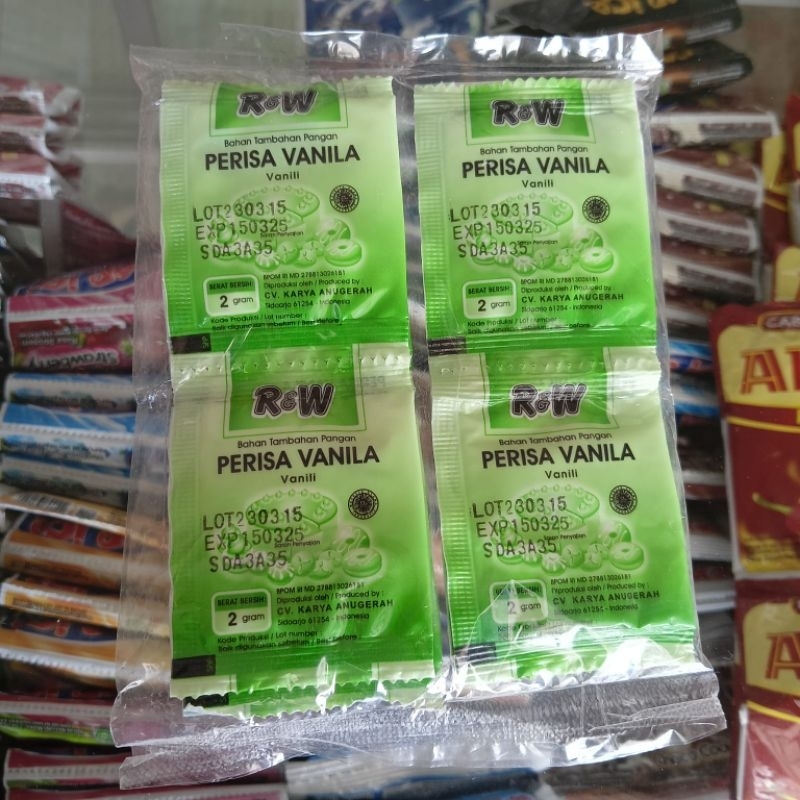 

Perisa Vanili hijau R&W 20 sachet Bahan Tambahan Pangan 2gr