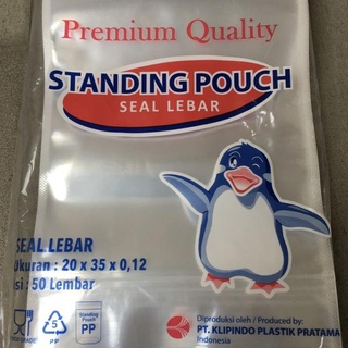 

Plastik Standing Pouch Uk 20x35 isi 50 pcs (STP Bluetop Double Seal)