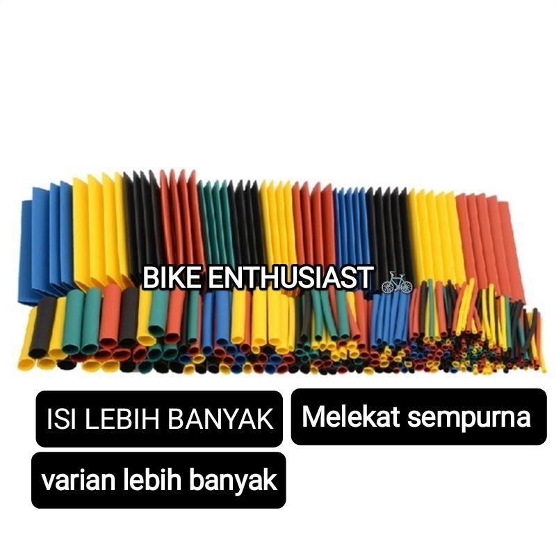 DHS3-Isolasi Bakar Selongsong Pelapis Kabel Insulator Insulasi Heat Shrink Tube isi 328 PCS Kabel Mo