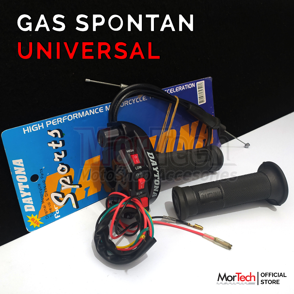 Gas Spontan Gas Kontan Daytona Double Stater Polos 3 tombol Selongsong Gas + Grip Motor Ninja 150R S