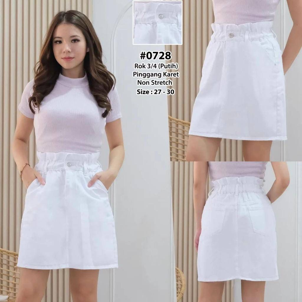 ROK TXM JEANS MINI COLOR WHITE