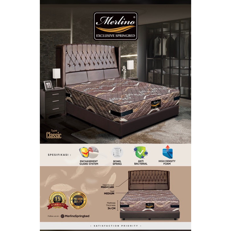❤️ Springbed Merlino Classic 2in1 Timbal Balik