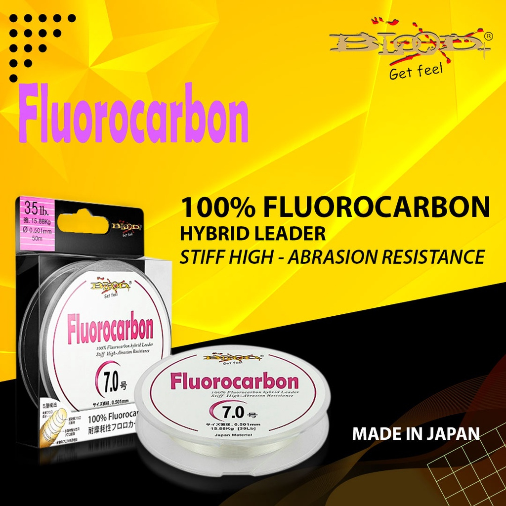 SENAR PANCING LEADER BLOOD-X 100% FLUOROCARBON JAPAN 50M