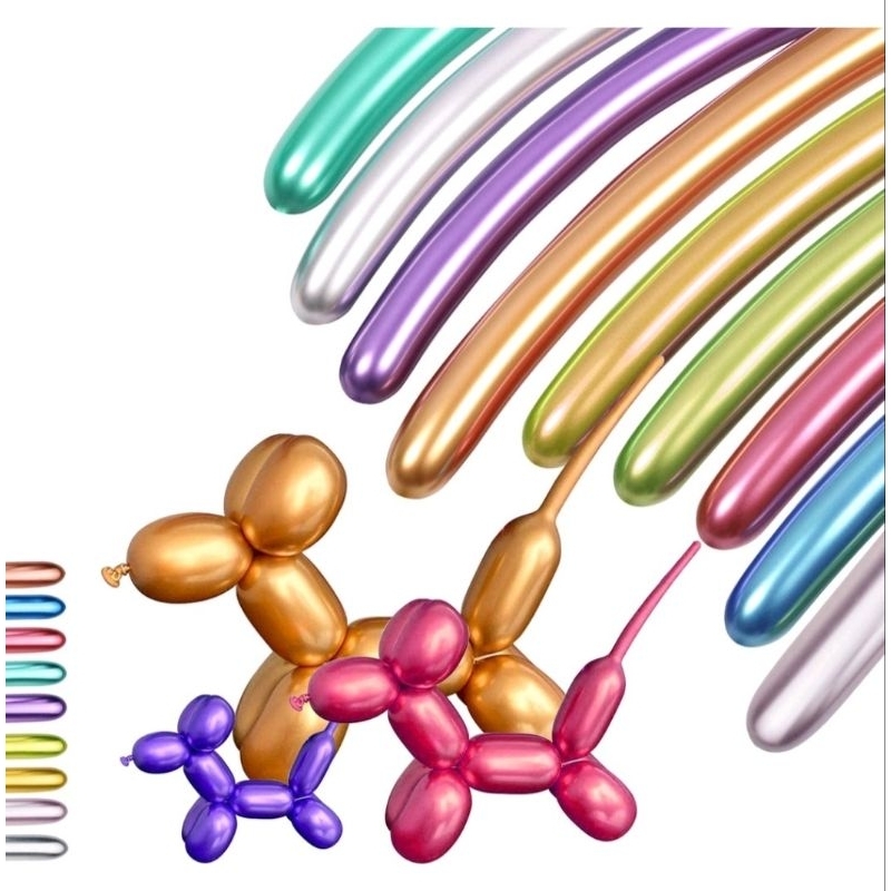 Balon Cacing Chrome / Balon Pentil Chrome / Balon Twist Chrome