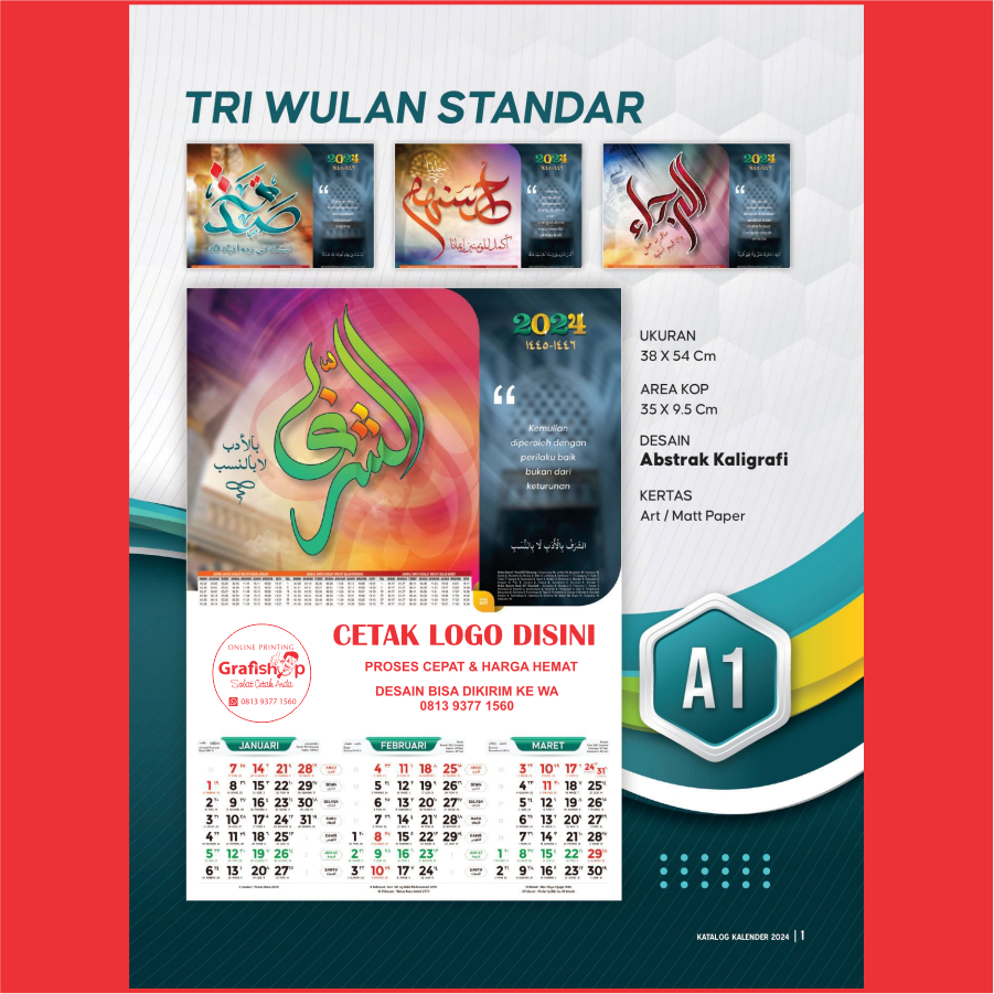 

Kalender 2025 Tri Wulan Cetak Dengan Kop, Logo Promosi, Desain Custom