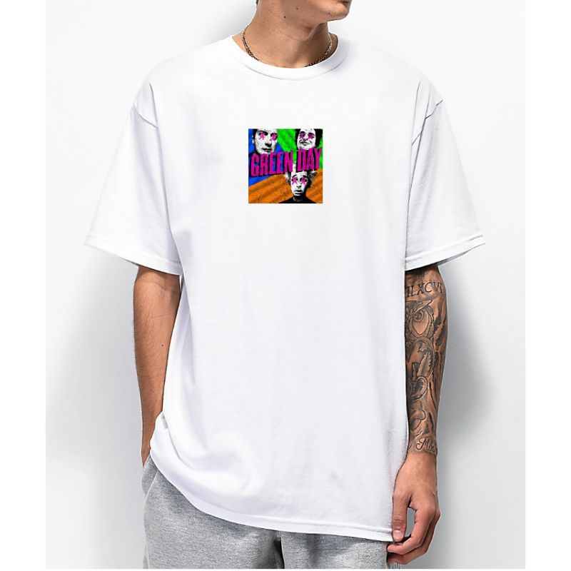 Kaos Putih Pria Greenday Size M - XXL | Kaos Band Greenday | Kaos Greenday #1 | Kaos Metal | Kaos Mu