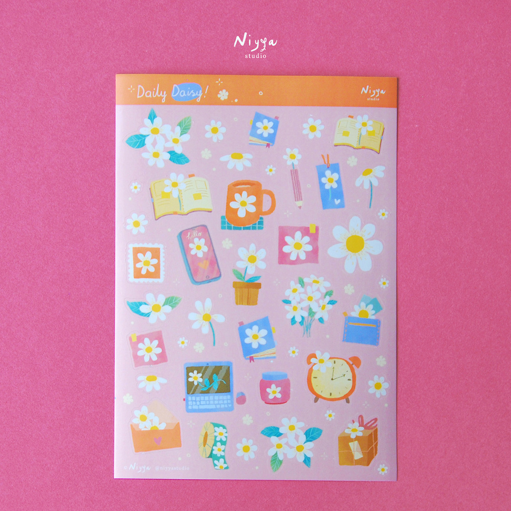 

Daily Daisy Sticker Sheet | Botanical Sticker | Journaling Decor | Scrapbooking