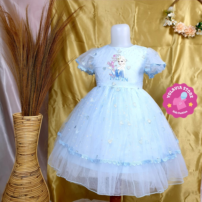 Dress Anak Perempuan Import Korean Style Mewah Usia 5 Tahun Gaun Pesta Anak Perempuan Mewah Import F