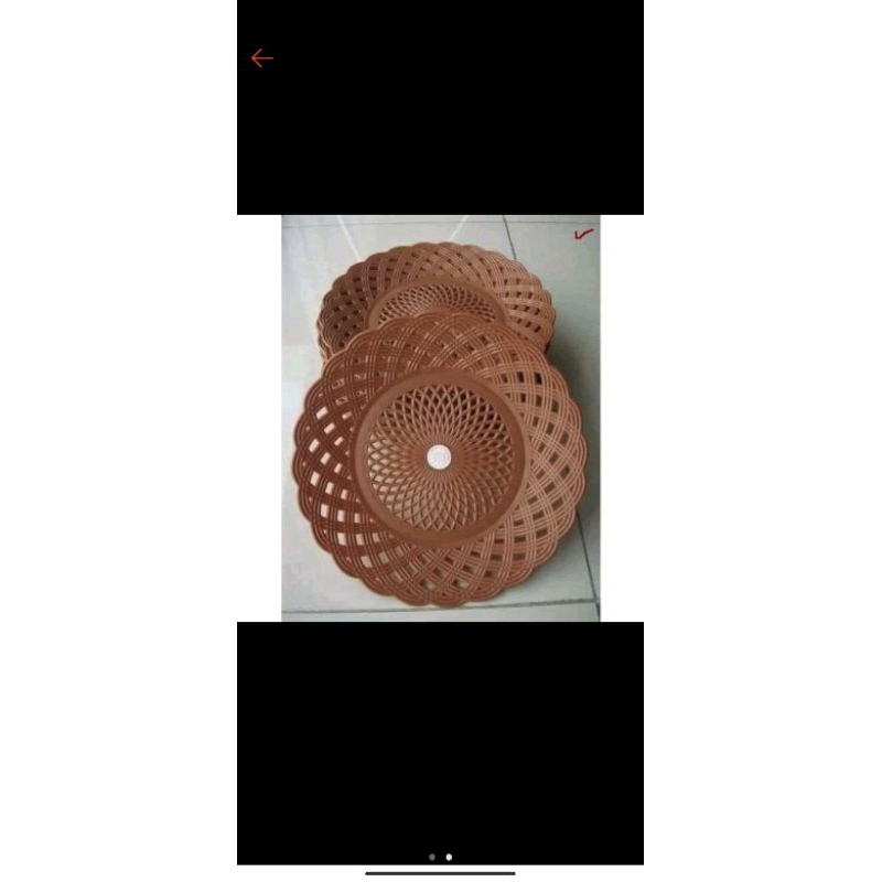 PIRING ROTAN PLASTIK COKLAT