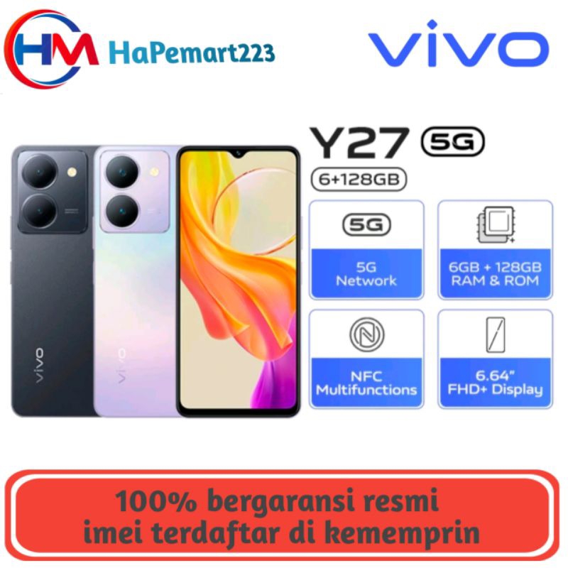 VIVO Y27 5G RAM 6gb ROM 128GB GARANSI RESMI INDONESIA