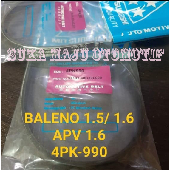 fan van v belt tali kipas 4pk990 baleno 1.5 1.6 apv 1.6cc 4pk-990