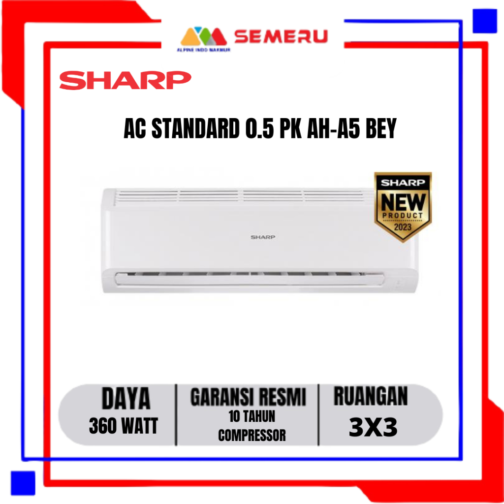 SHARP AC STANDARD 0.5 PK AH-A5 BEY/ 0.75 PK AH-A7 BEY  DAN 1 PK AH-A9 BEY AC UNIT ONLY (KHUSUS MAKAS