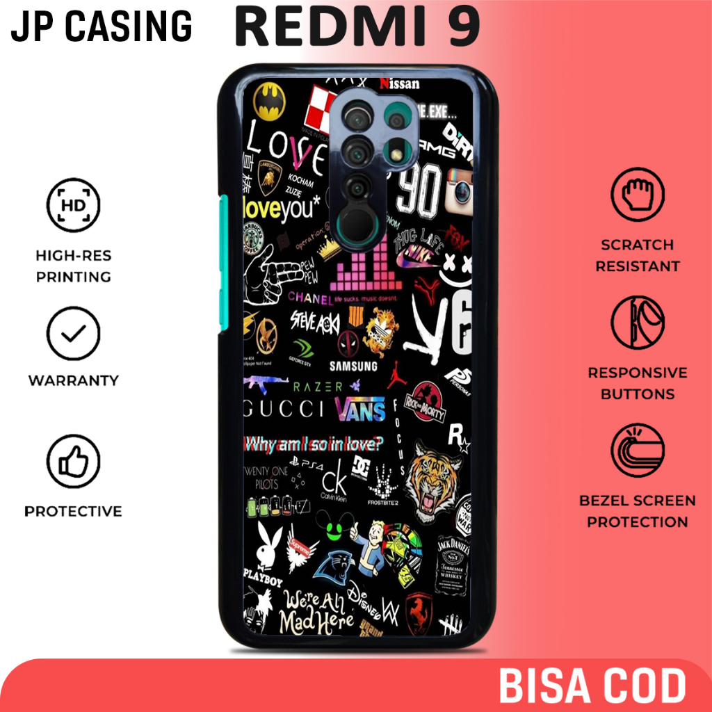 case redmi 9 terbaru aesthetic motif aesthetic black keren casing hp mewah bahan softcase hardcase g