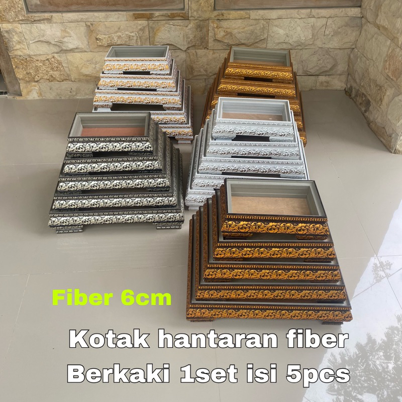 Kotak HANTARAN FIBER BERKAKI 1set Isi 5pcs Hantaran Pernikahan Fiber Berkaki T6
