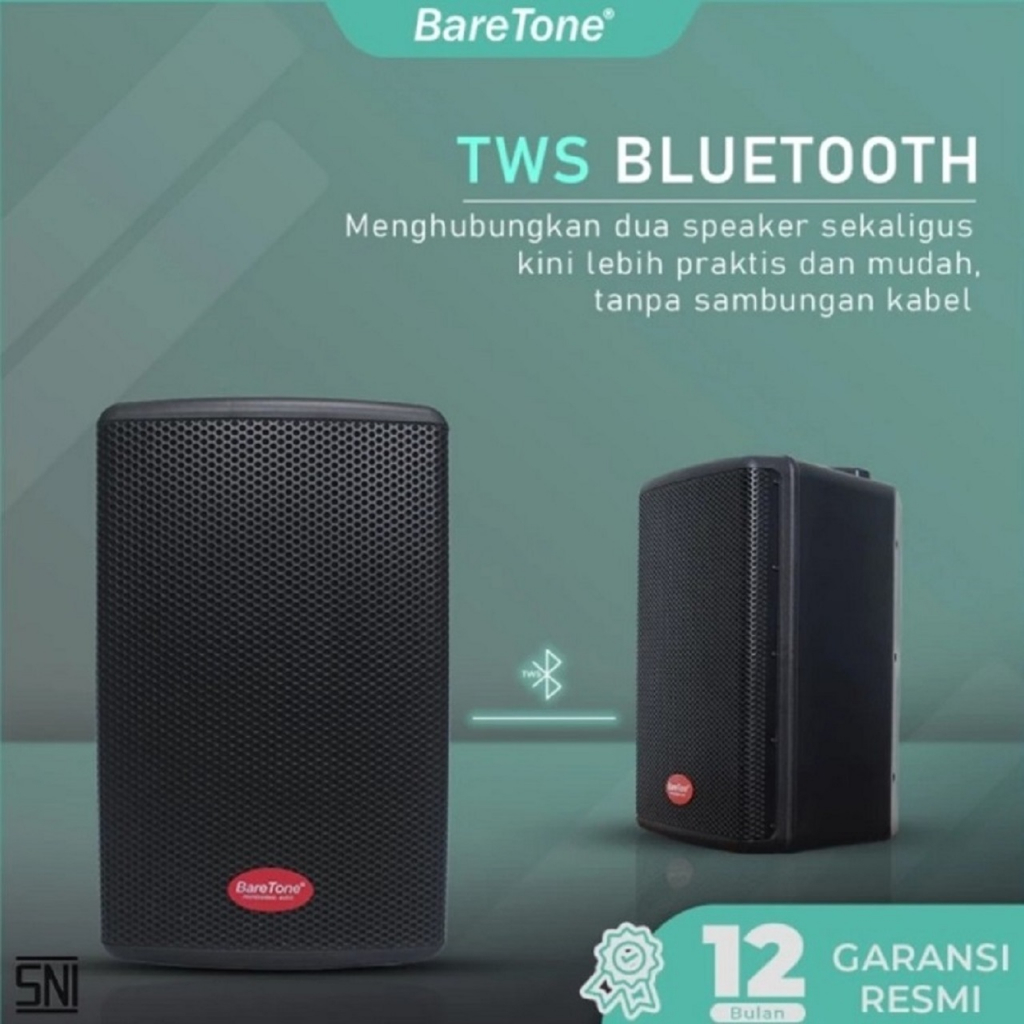 Baretone Max10He Speaker Aktif portable Max 10He 10 inch TWS Bluetooth / Original / New / Garansi Resmi