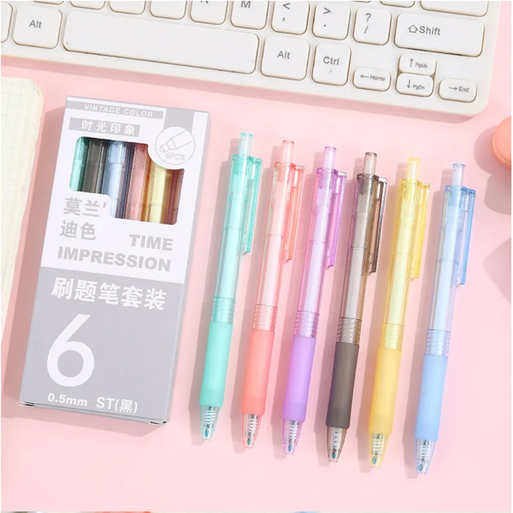 

1 SET ISI 6 PULPEN MEKANIK TRANSPARAN TIME IMPRESSION ST