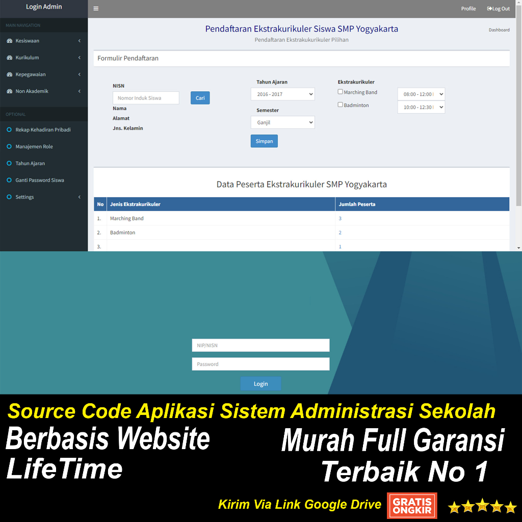 Source Code Aplikasi Sistem Administrasi Sekolah Berbasis Website