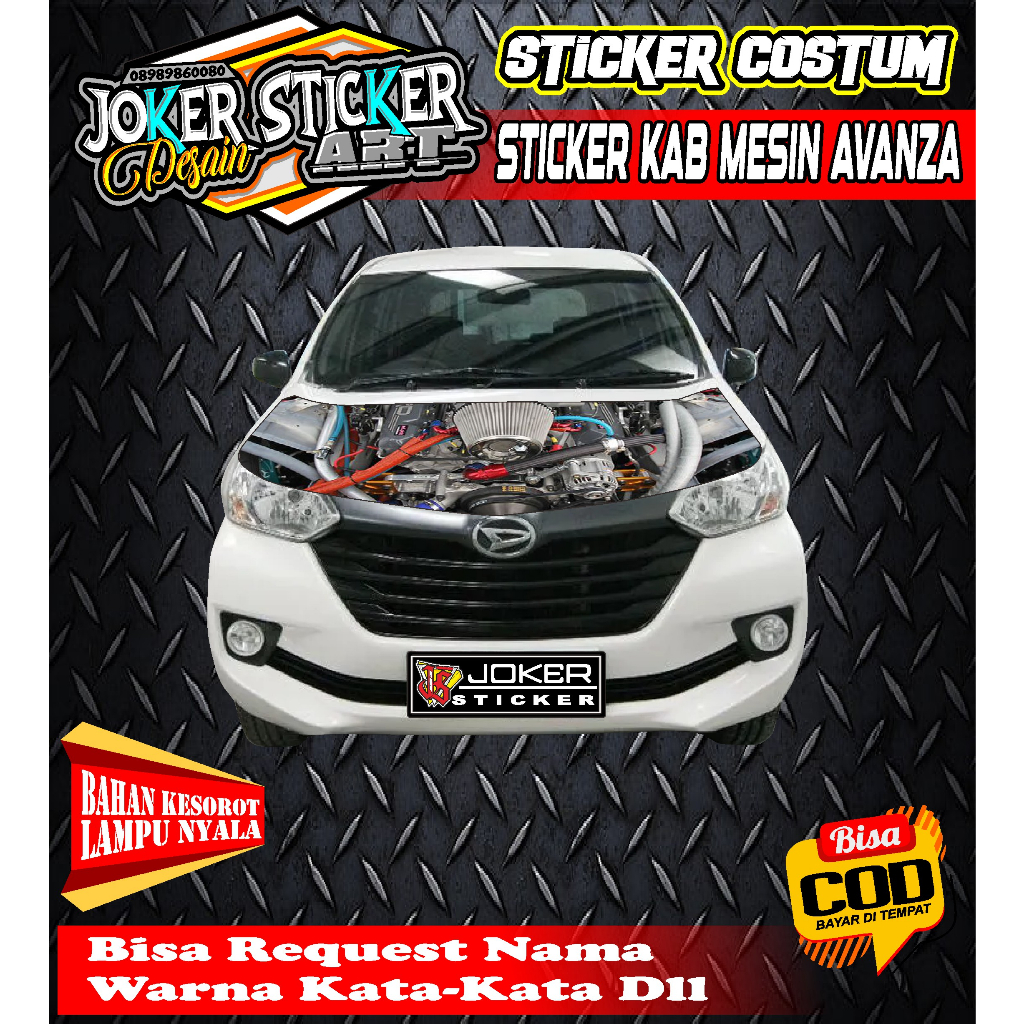 STICKER DECAL KAP DEPAN MOBIL AVANZA MOBIL XENIA / VARIASI KAP DEPAN MOBIL HONDA BRIP AGYA AYLA / ST