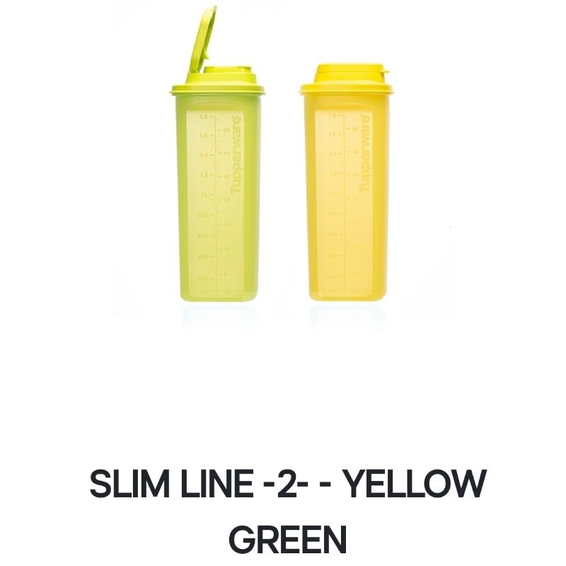 Tupperware NEW SLIM LINE 2L YELLOW GREEN BOTOL MINUM KUNING HIJAU